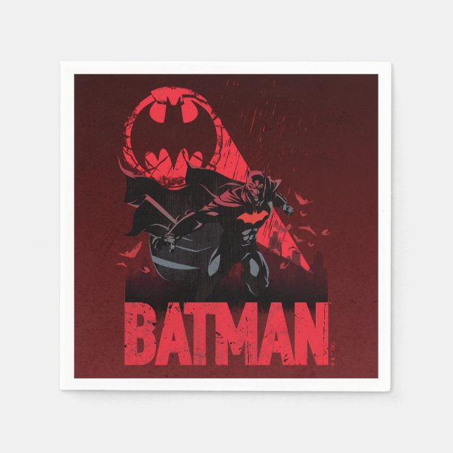 Batman Crimson Bat Signal Napkin (Front)