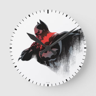 Batman Crimson Batarang Round Clock