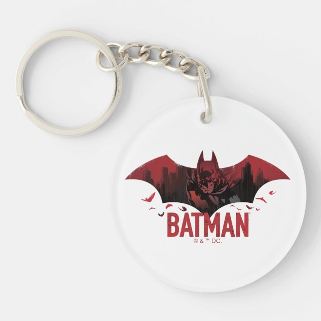 Batman Crimson Gotham Icon Key Ring (Front)