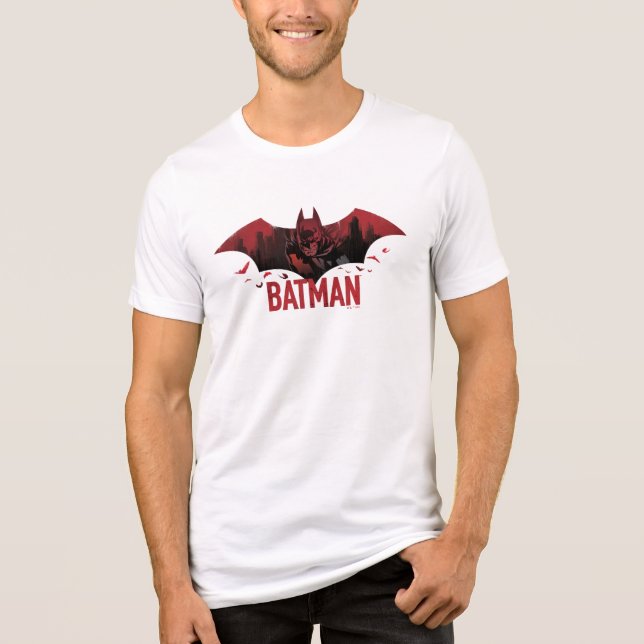 Batman Crimson Gotham Icon Tri-Blend Shirt (Front)
