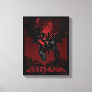 Batman Crimson Leap Canvas Print