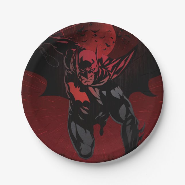 Batman Crimson Leap Paper Plate (Front)