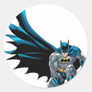 Batman Crouches Classic Round Sticker