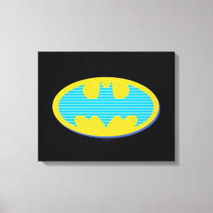 Batman Cyan Stripes Symbol Canvas Print