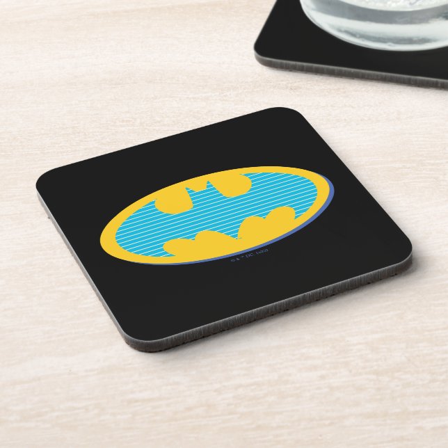 Batman | Cyan Stripes Symbol Coaster (Left Side)