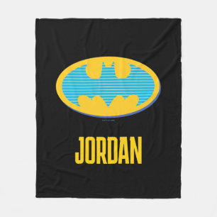 Batman Cyan Stripes Symbol Fleece Blanket