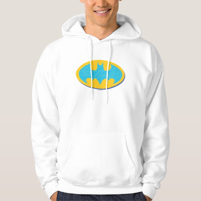Batman | Cyan Stripes Symbol Hoodie (Front)