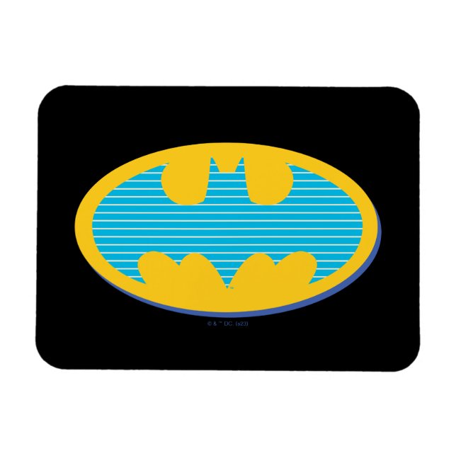 Batman | Cyan Stripes Symbol Magnet (Horizontal)