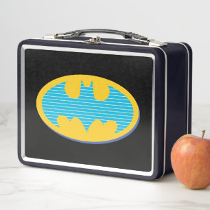 Batman   Cyan Stripes Symbol Metal Lunch Box