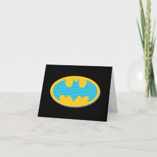 Batman Cyan Stripes Symbol Note Card