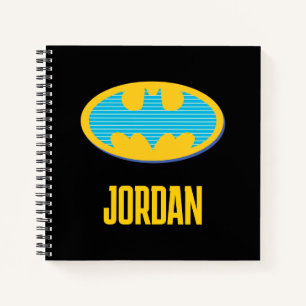 Batman Cyan Stripes Symbol Notebook
