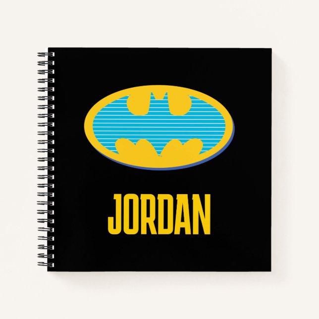 Batman | Cyan Stripes Symbol Notebook (Front)