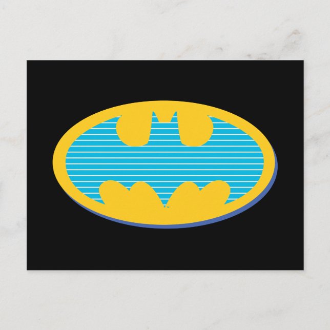 Batman | Cyan Stripes Symbol Postcard (Front)