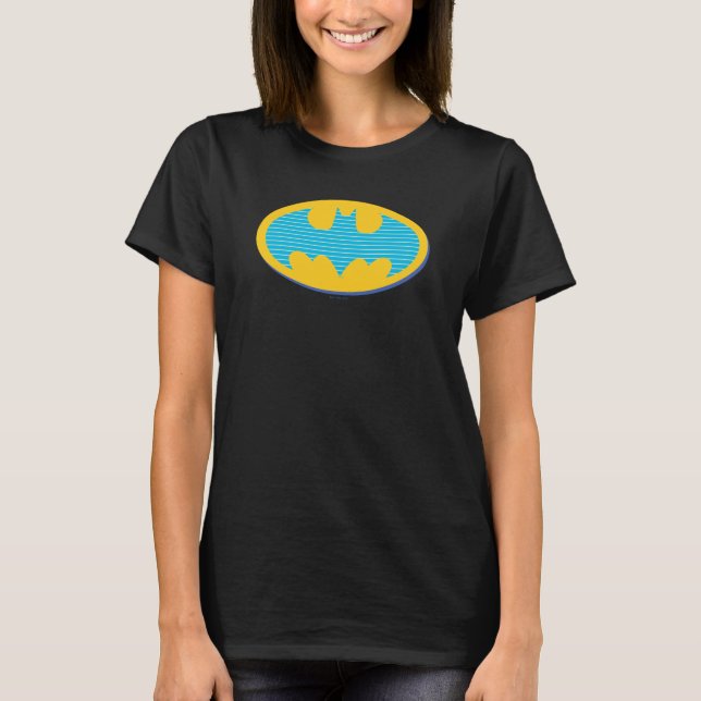 Batman | Cyan Stripes Symbol T-Shirt (Front)