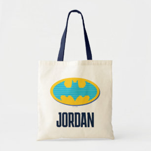 Batman Cyan Stripes Symbol Tote Bag