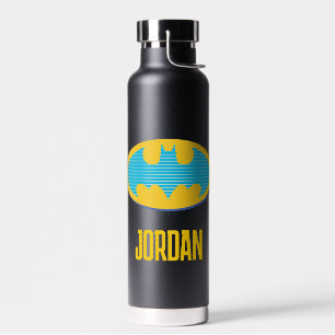 Batman   Cyan Stripes Symbol Water Bottle