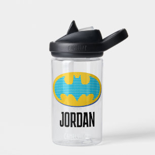 Batman   Cyan Stripes Symbol Water Bottle