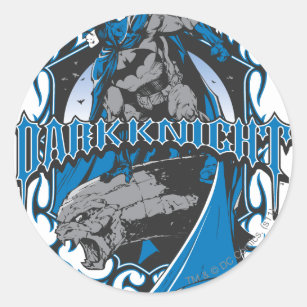Batman Dark Knight   Blue Grey Logo Classic Round Sticker