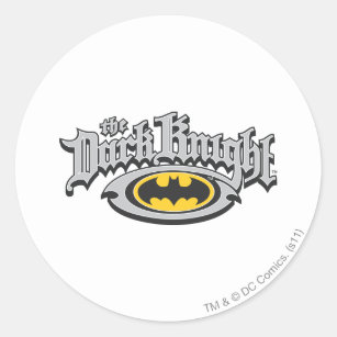 Batman Dark Knight   Name and Oval Logo Classic Round Sticker