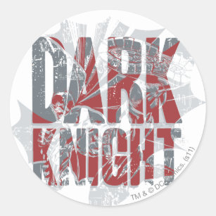 Batman Dark Knight   Name Red Grey Logo Classic Round Sticker