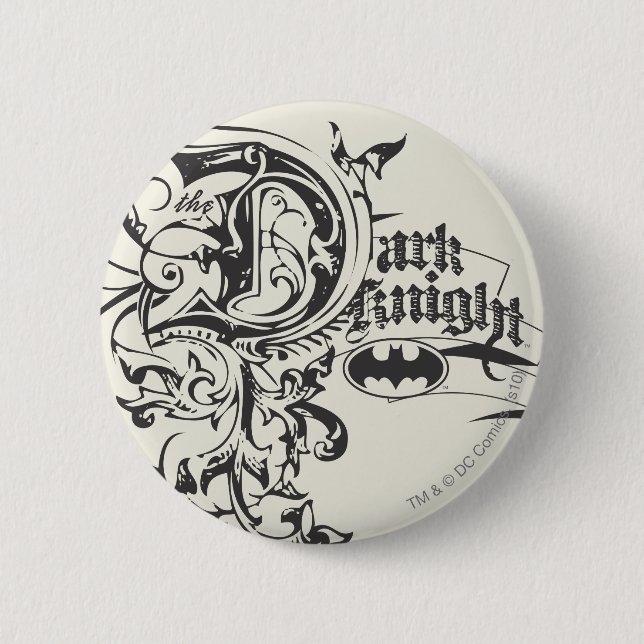 Batman Dark Knight | Ornate Logo 6 Cm Round Badge (Front)