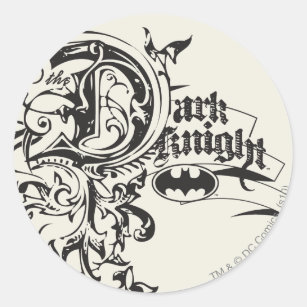Batman Dark Knight   Ornate Logo Classic Round Sticker