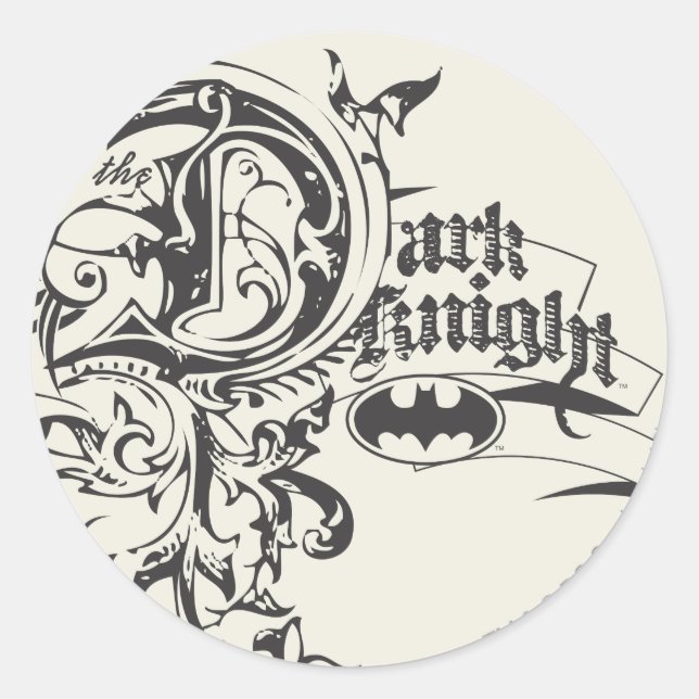 Batman Dark Knight | Ornate Logo Classic Round Sticker (Front)
