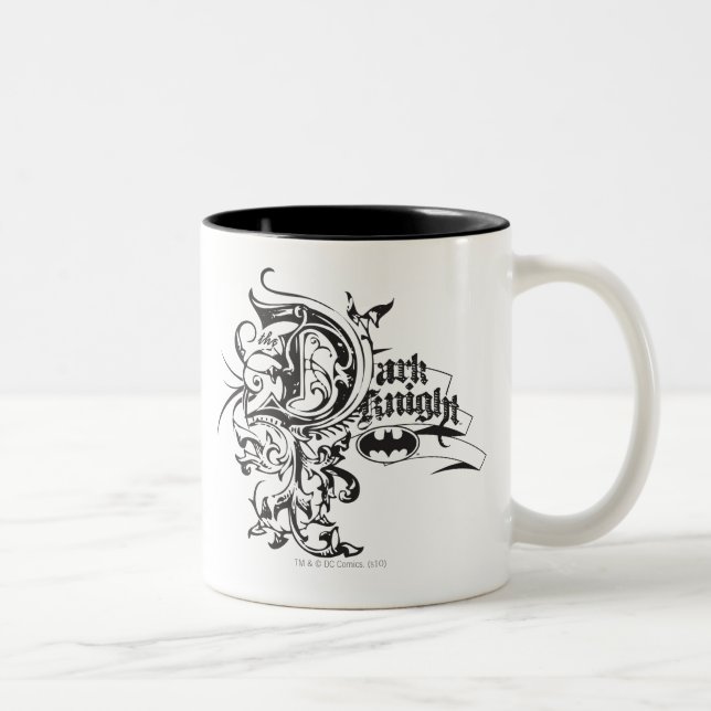 Batman Dark Night | Ornate Logo Two-Tone Coffee Mug (Right)