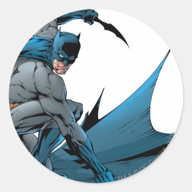 Batman down on the ground classic round sticker (Front)