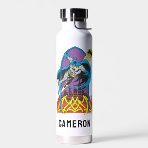 Batman Flies Thru the Night   Add Your Name Water Bottle