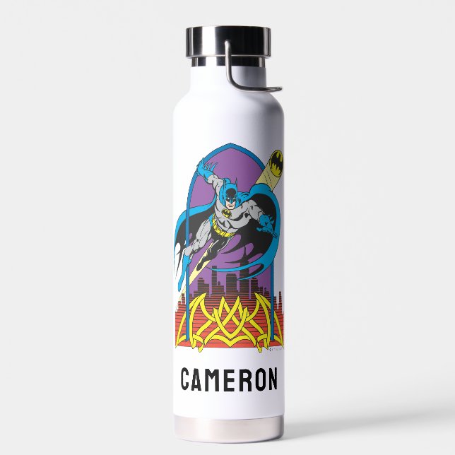 Batman Flies Thru the Night | Add Your Name Water Bottle (Left)
