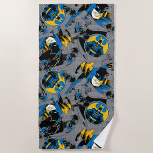 Batman Full Throttle Toss Pattern Beach Towel