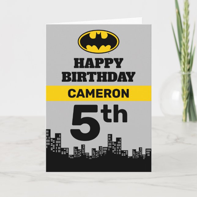 Batman Gotham City | Birthday | Add Age and Name Card (Front)