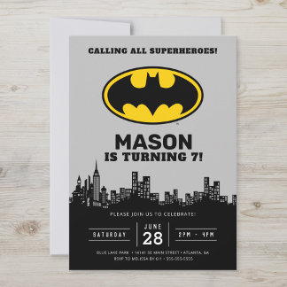 Batman - Gotham City | Birthday  Invitation