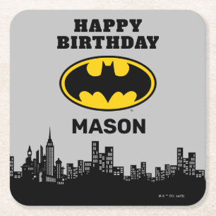 Batman - Gotham City Birthday Square Paper Coaster
