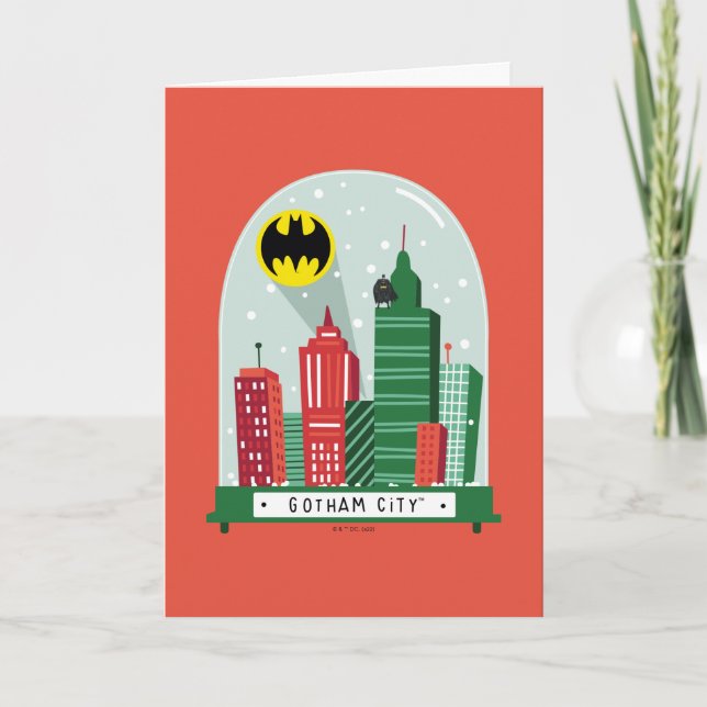 Batman Gotham City™ Snow Globe Graphic Holiday Card (Front)