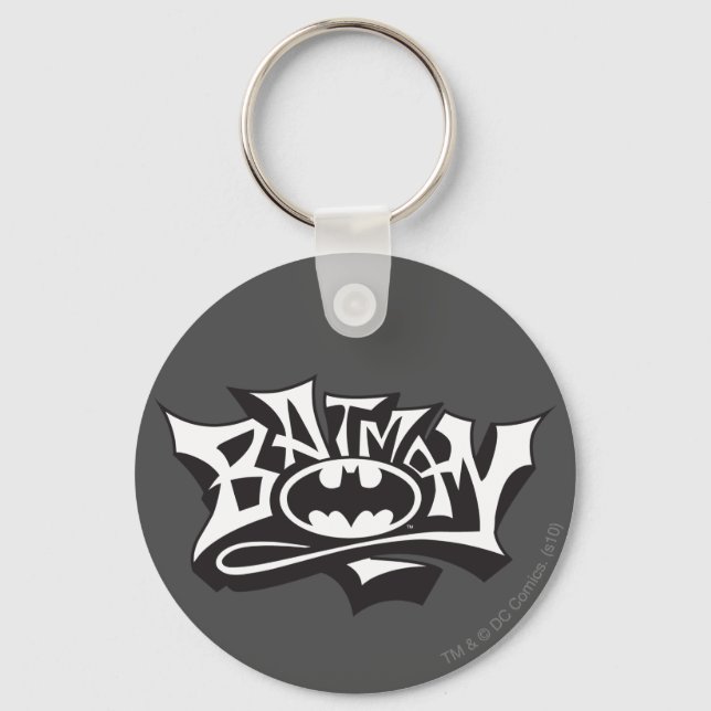 Batman | Graffiti Name Logo Key Ring (Front)
