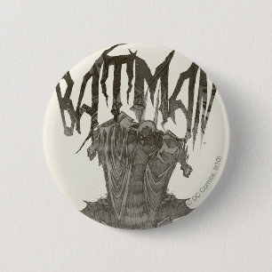 Batman Graphic Novel Pencil Sketch Beige Logo 6 Cm Round Badge