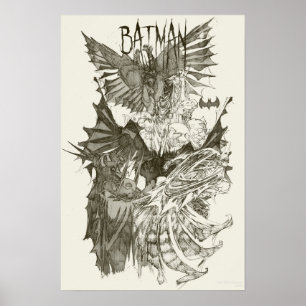 Batman Graphic Novel Pencil Sketch Poster