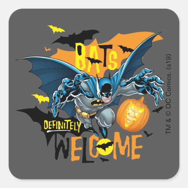 Batman | Halloween Inspired Logo Square Sticker (Front)