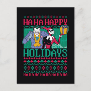 Batman   Happy Holidays Joker & Harley Quinn Holiday Postcard