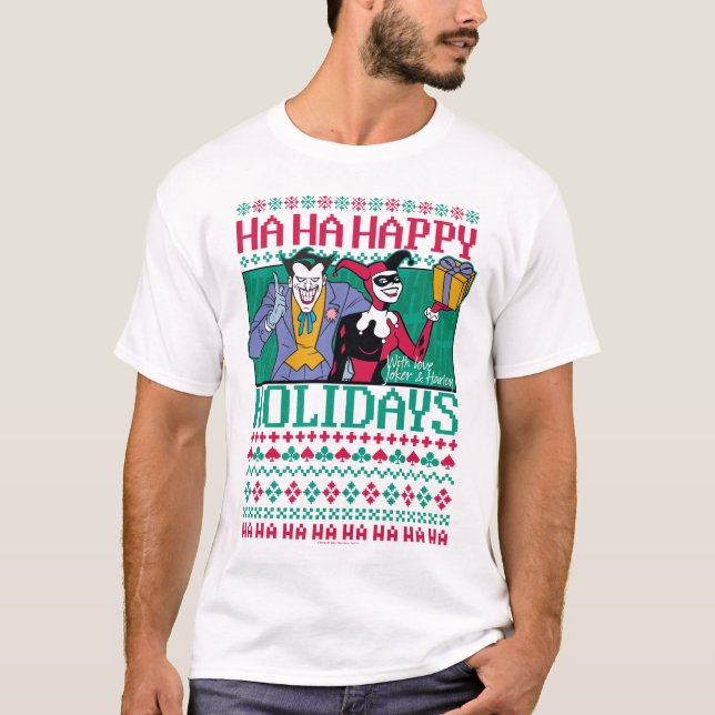 Batman | Happy Holidays Joker & Harley Quinn T-Shirt (Front)