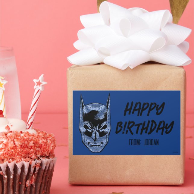 Batman Head Mantra | Happy Holidays Rectangular Sticker (Party)