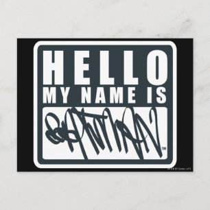 Batman Hello My Name is Batman Logo Postcard