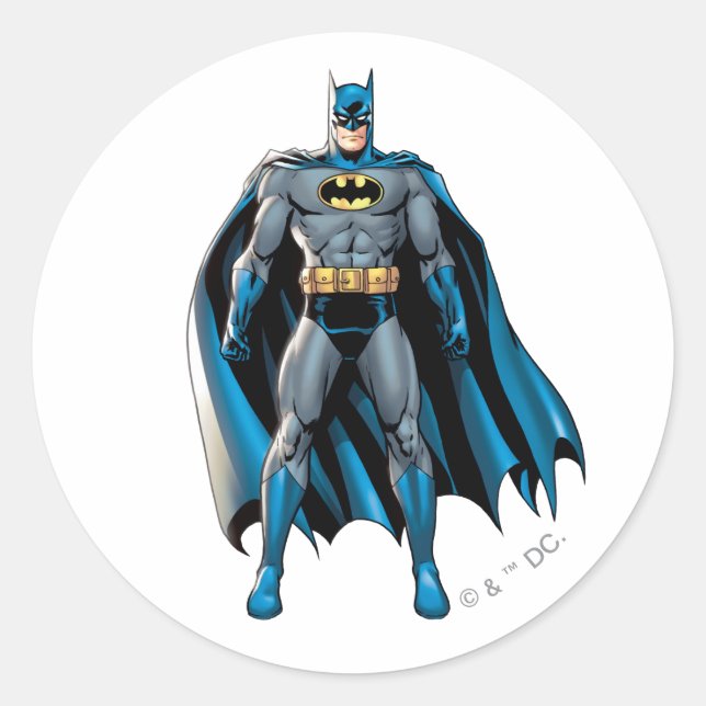 Batman Heroic Stance Classic Round Sticker (Front)
