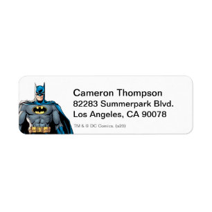 Batman Heroic Stance Return Address Label