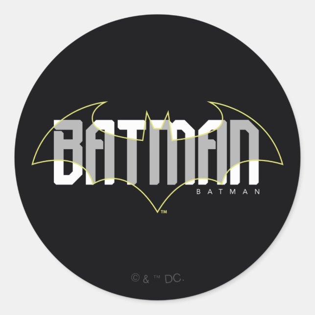 Batman Hi-Tech Name Graphic Classic Round Sticker (Front)