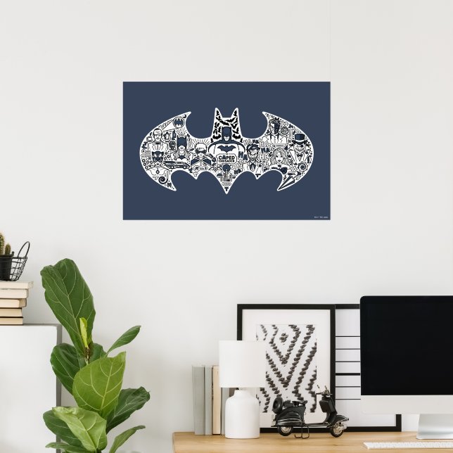 Batman Icon Doodle Art Poster (Home Office)