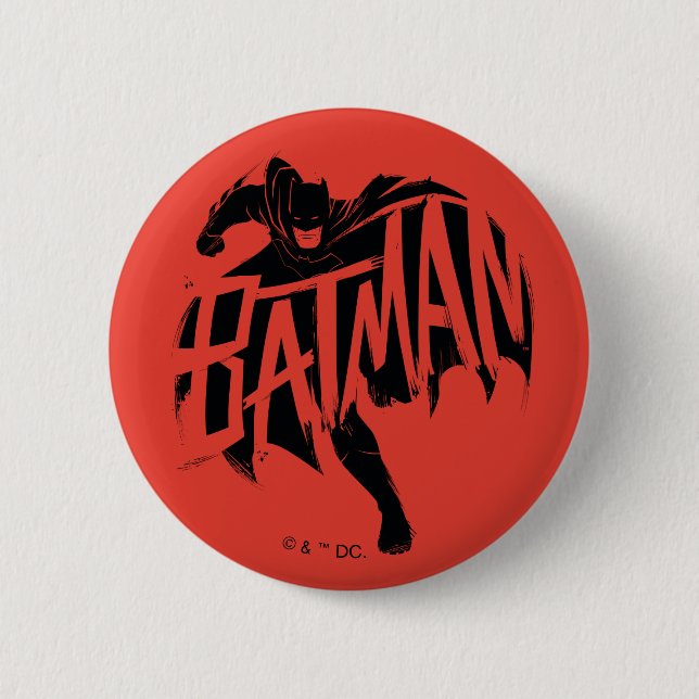 Batman Ink Brush Name 6 Cm Round Badge (Front)