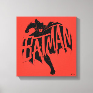 Batman Ink Brush Name Canvas Print